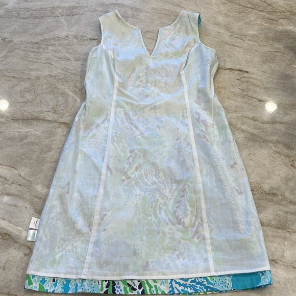 Lilly Pulitzer | Valli Shift Dress 100%‎ Cotton | Seashell Metallic | Size 6 - Picture 14 of 16